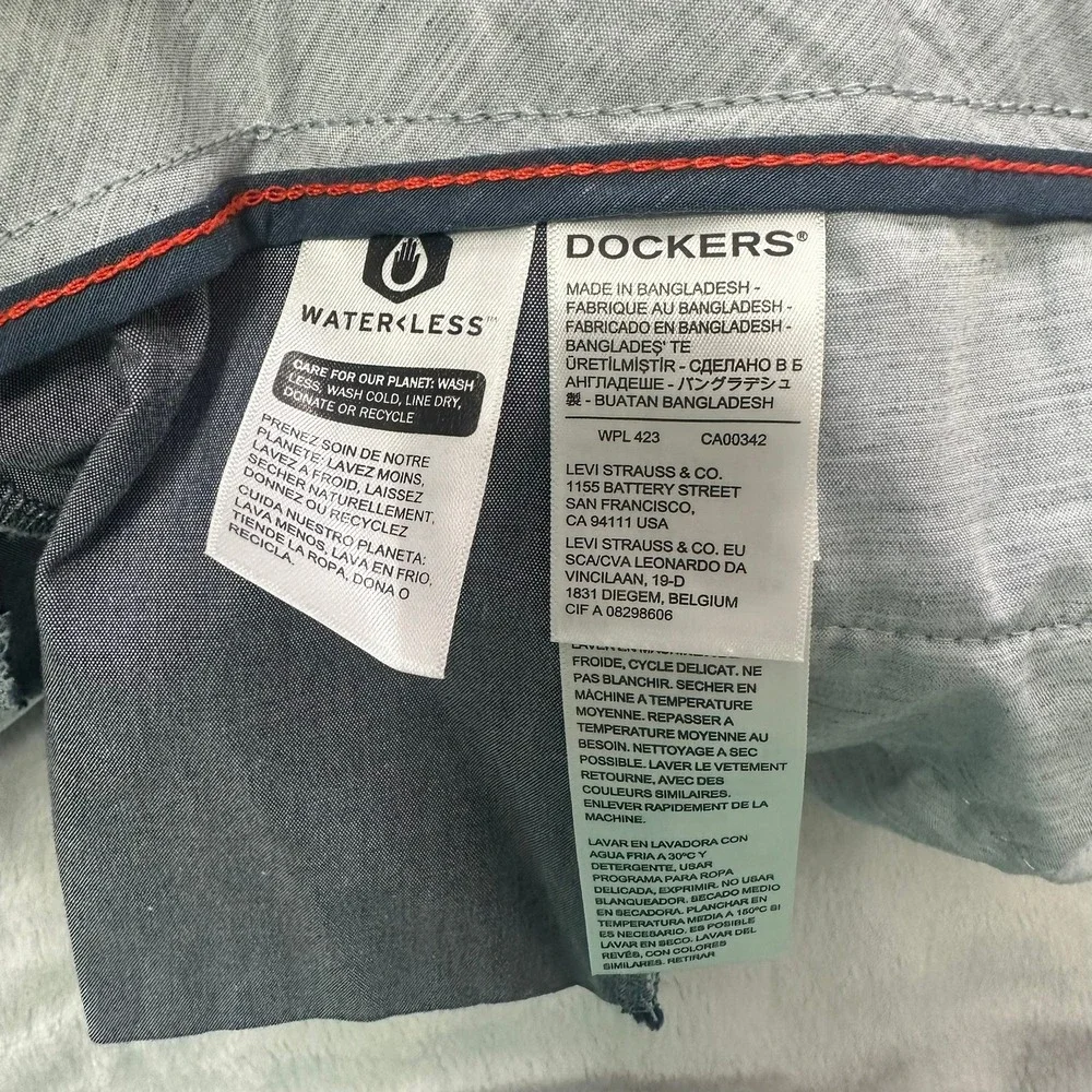 Dockers Ultimate Short Mens 56 Gray Supreme Flex Big & Tall Security Pocket NXBD